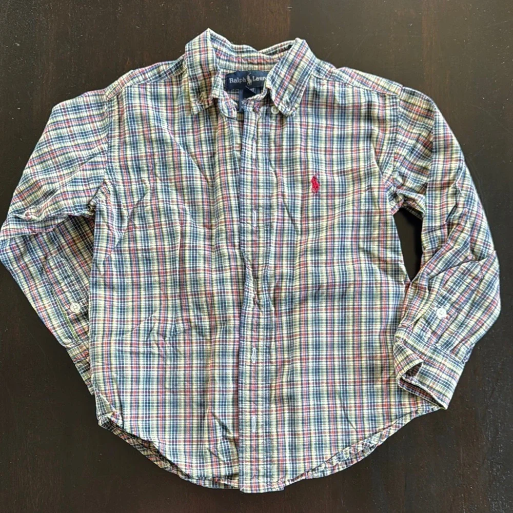 Ralph Lauren Blue and Red Plaid Button Down Shirt